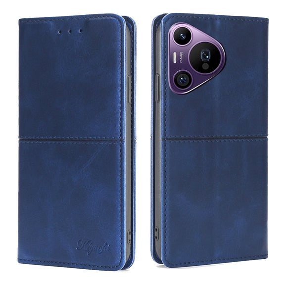For Huawei Pura 70 Pro / 70 Pro+ 5G Cow Texture Magnetic Leather Phone Case(Blue)
