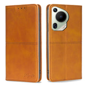 For Huawei Pura 70 Ultra 5G Cow Texture Magnetic Leather Phone Case(Light Brown)
