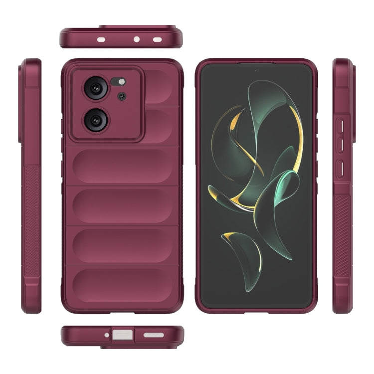 For Xiaomi Redmi K60 Ultra Magic Shield TPU + Flannel Phone Case(Wine Red)
