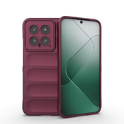 For Xiaomi 14 5G Magic Shield TPU + Flannel Phone Case(Wine Red)