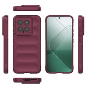 For Xiaomi 14 5G Magic Shield TPU + Flannel Phone Case(Wine Red)