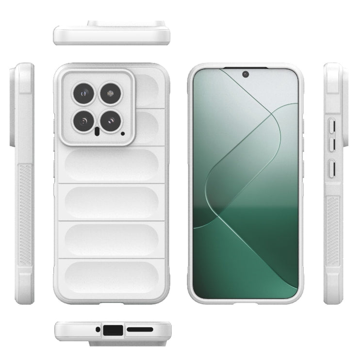 For Xiaomi 14 5G Magic Shield TPU + Flannel Phone Case(White)