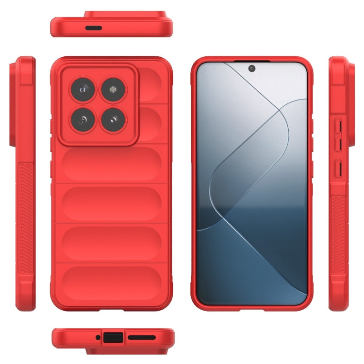 For Xiaomi 14 Pro 5G Magic Shield TPU + Flannel Phone Case(Red)