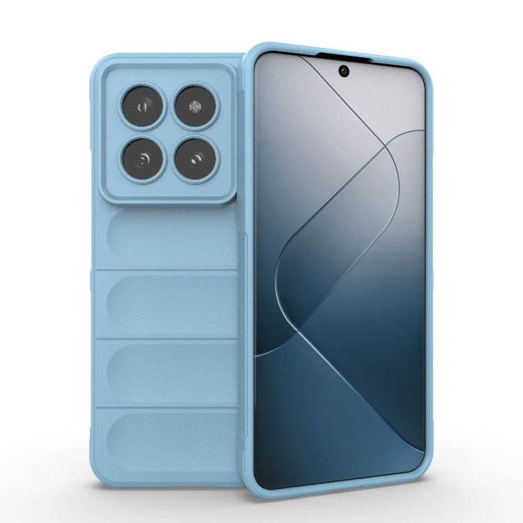 For Xiaomi 14 Pro 5G Magic Shield TPU + Flannel Phone Case(Light Blue)