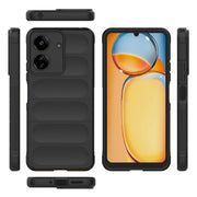 For Xiaomi Redmi 13C 4G Global Magic Shield TPU + Flannel Phone Case(Black)
