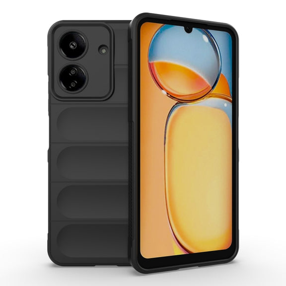 For Xiaomi Redmi 13C 4G Global Magic Shield TPU + Flannel Phone Case(Black)