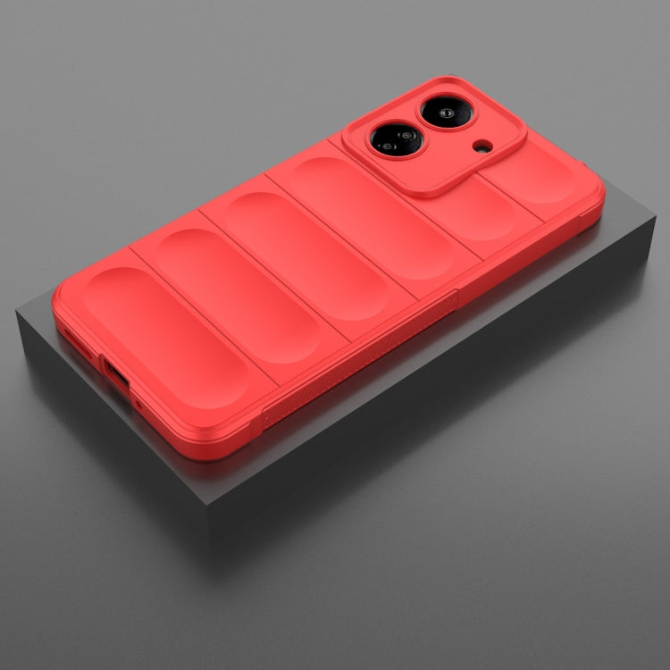 For Xiaomi Redmi 13C 4G Global Magic Shield TPU + Flannel Phone Case(Red)