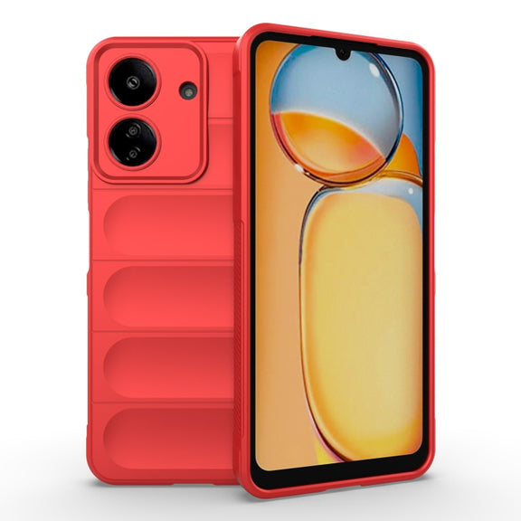 For Xiaomi Redmi 13C 4G Global Magic Shield TPU + Flannel Phone Case(Red)