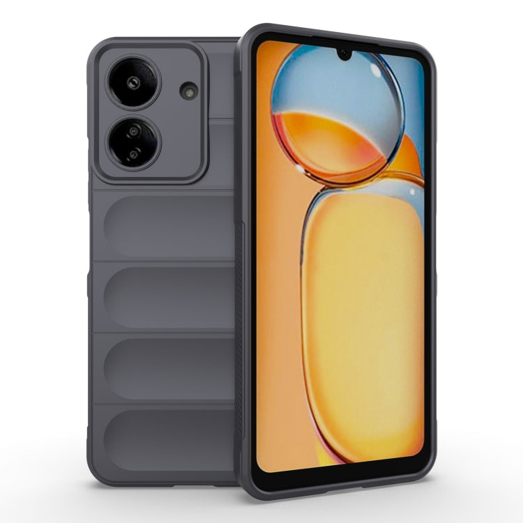 For Xiaomi Redmi 13C 4G Global Magic Shield TPU + Flannel Phone Case(Dark Grey)