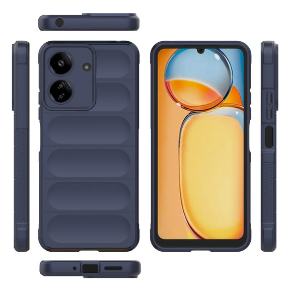 For Xiaomi Redmi 13C 4G Global Magic Shield TPU + Flannel Phone Case(Dark Blue)