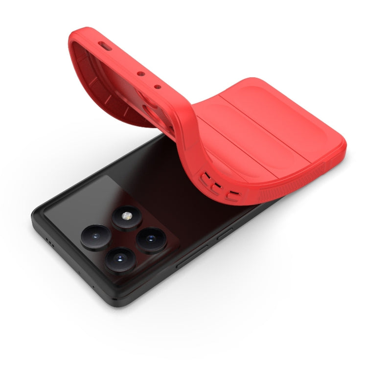 For Xiaomi Redmi K70E 5G Magic Shield TPU + Flannel Phone Case(Red)