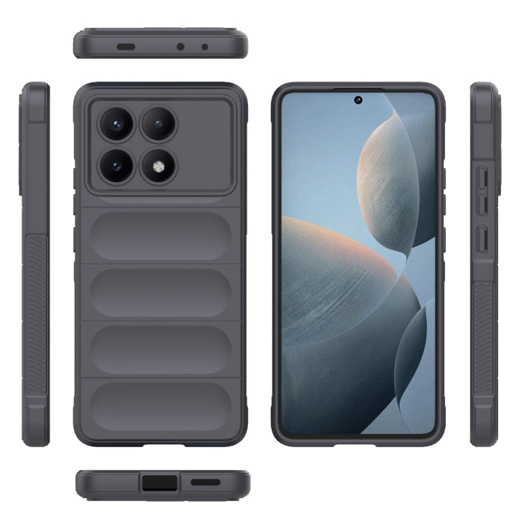 For Xiaomi Redmi K70E 5G Magic Shield TPU + Flannel Phone Case(Dark Grey)