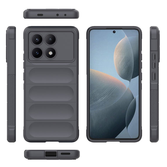 For Xiaomi Redmi K70E 5G Magic Shield TPU + Flannel Phone Case(Dark Grey)