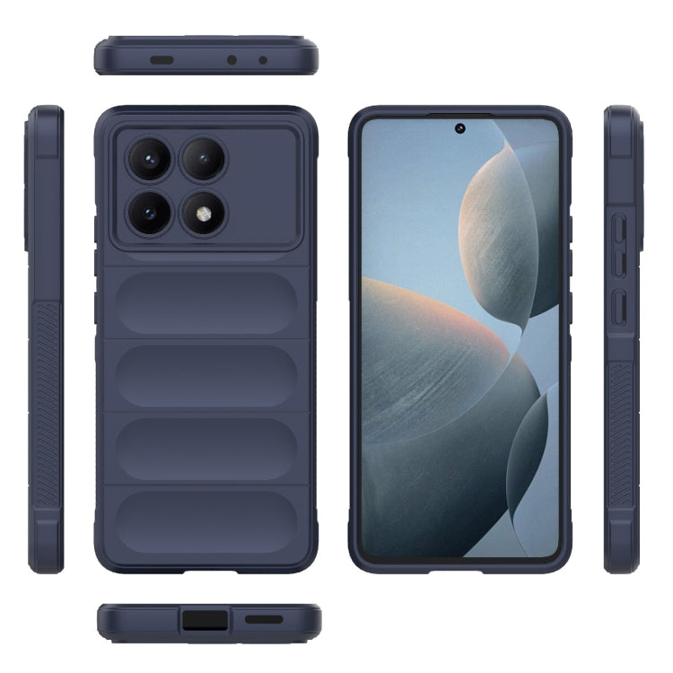 For Xiaomi Redmi K70E 5G Magic Shield TPU + Flannel Phone Case(Dark Blue)