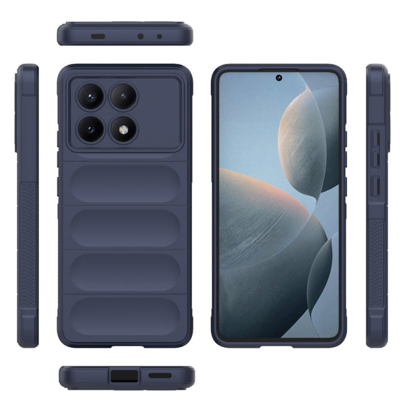 For Xiaomi Redmi K70E 5G Magic Shield TPU + Flannel Phone Case(Dark Blue)