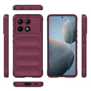 For Xiaomi Redmi K70E 5G Magic Shield TPU + Flannel Phone Case(Wine Red)