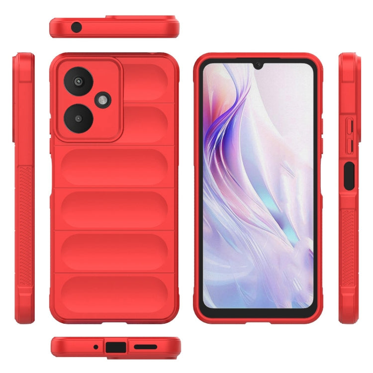 For Xiaomi Redmi 13C 5G Magic Shield TPU + Flannel Phone Case(Red)