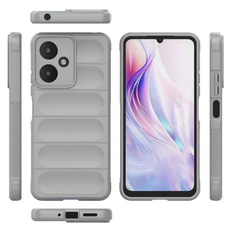 For Xiaomi Redmi 13C 5G Magic Shield TPU + Flannel Phone Case(Grey)
