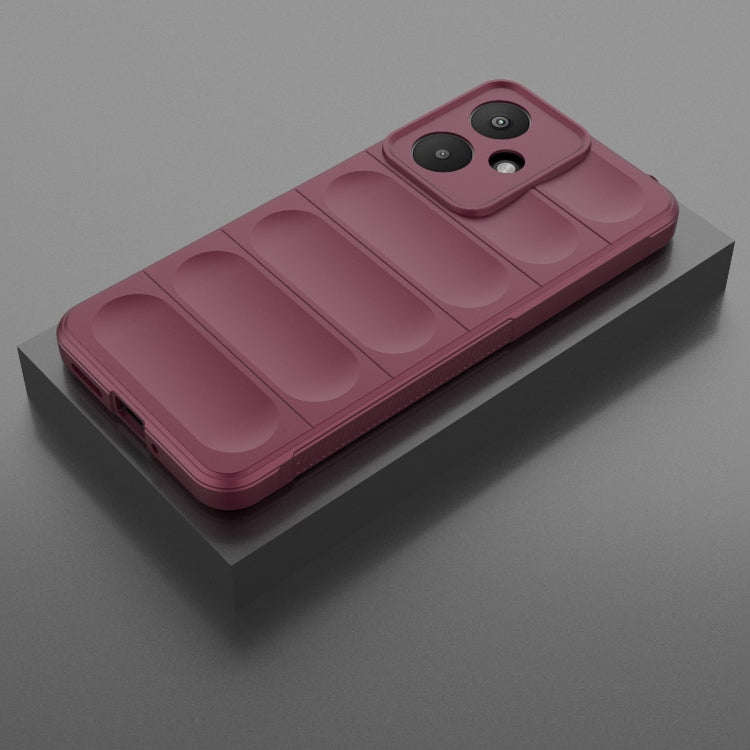 For Xiaomi Redmi 13C 5G Magic Shield TPU + Flannel Phone Case(Wine Red)