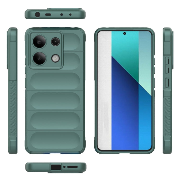 For Xiaomi Redmi Note 13 4G Global Magic Shield TPU + Flannel Phone Case(Dark Green)