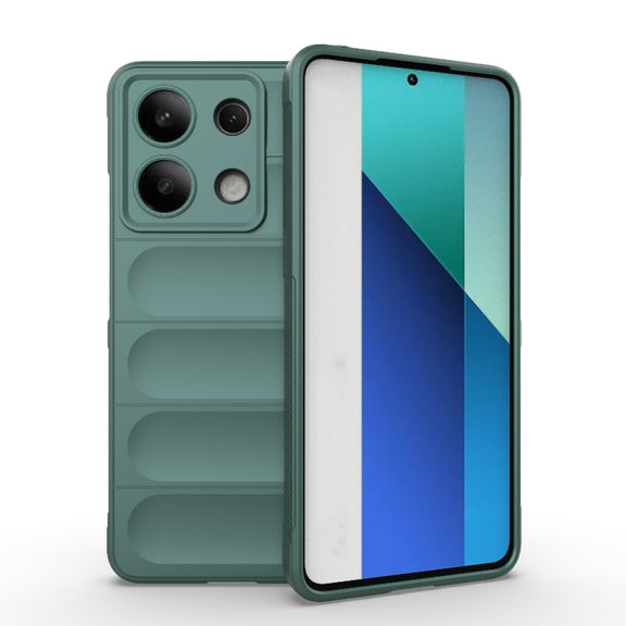 For Xiaomi Redmi Note 13 4G Global Magic Shield TPU + Flannel Phone Case(Dark Green)