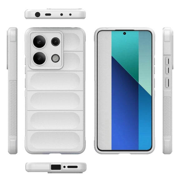 For Xiaomi Redmi Note 13 4G Global Magic Shield TPU + Flannel Phone Case(White)