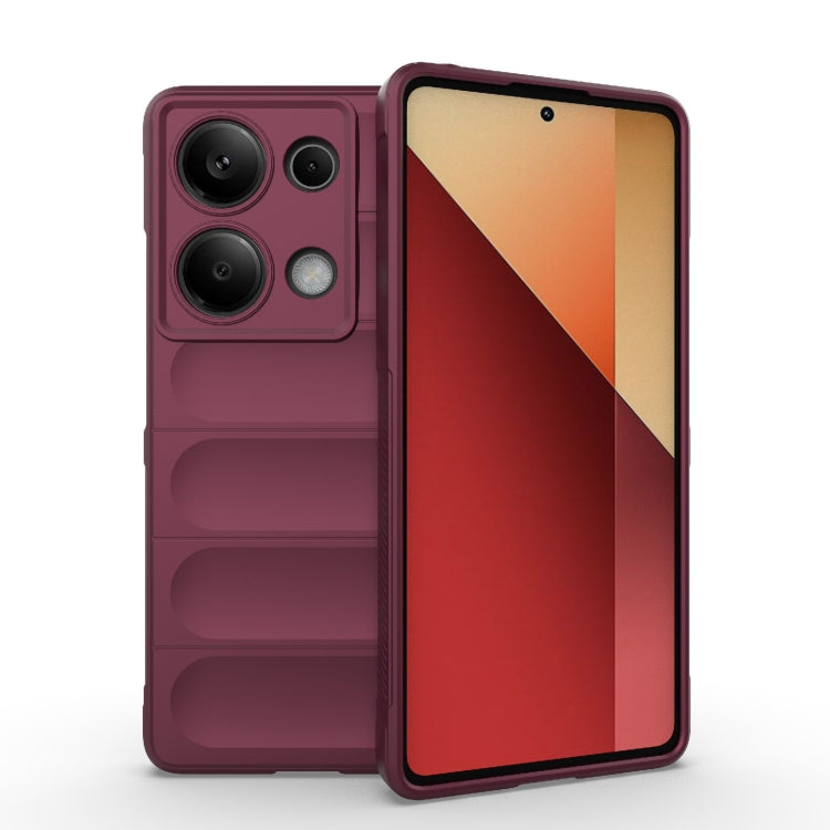 For Xiaomi Redmi Note 13 Pro 4G Global Magic Shield TPU + Flannel Phone Case(Wine Red)