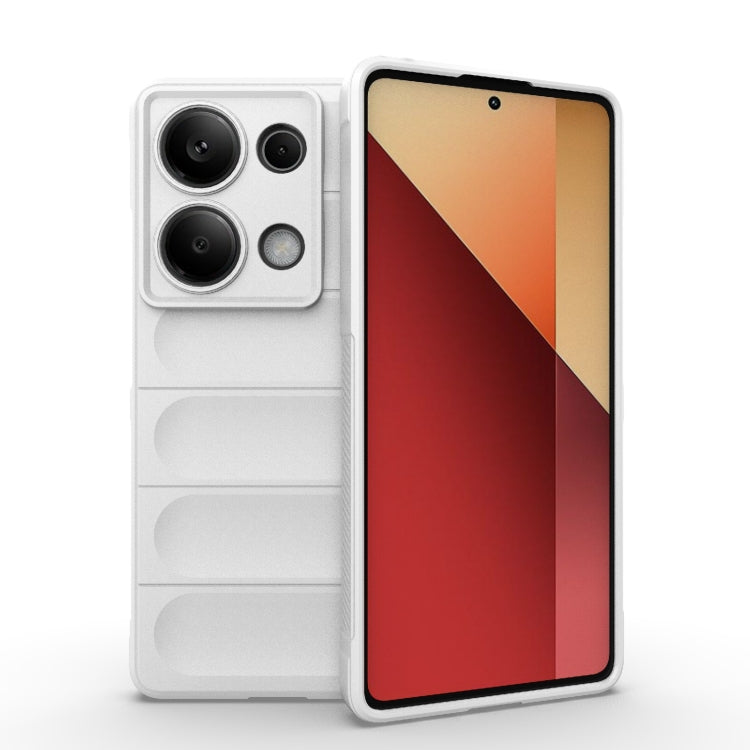 For Xiaomi Redmi Note 13 Pro 4G Global Magic Shield TPU + Flannel Phone Case(White)