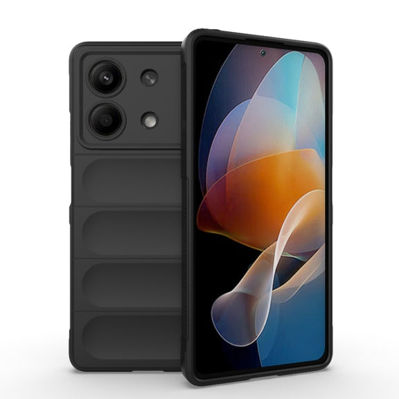 For Xiaomi Redmi Note 13R Pro 5G Magic Shield TPU + Flannel Phone Case(Black)