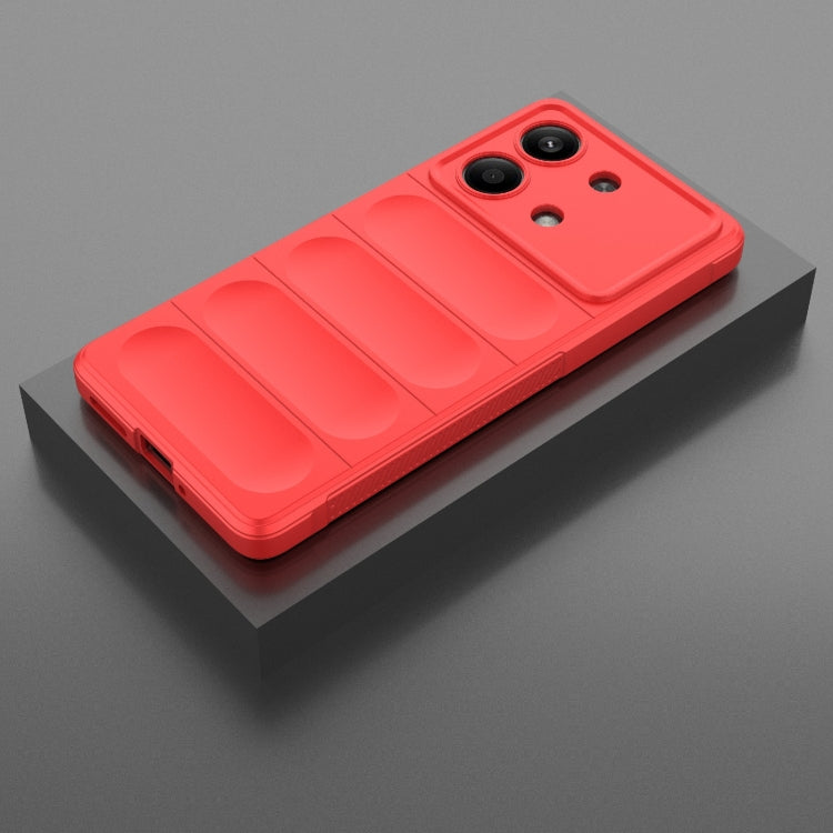 For Xiaomi Redmi Note 13R Pro 5G Magic Shield TPU + Flannel Phone Case(Red)