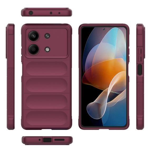 For Xiaomi Redmi Note 13R Pro 5G Magic Shield TPU + Flannel Phone Case(Wine Red)