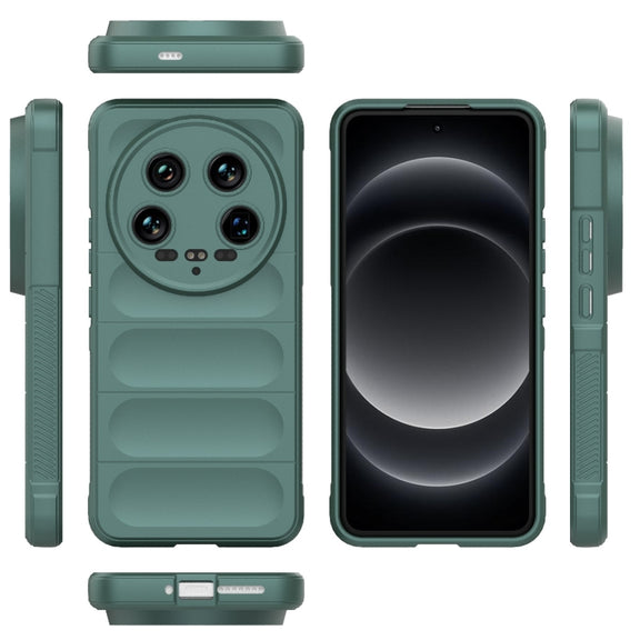 For Xiaomi 14 Ultra Magic Shield TPU + Flannel Phone Case(Dark Green)