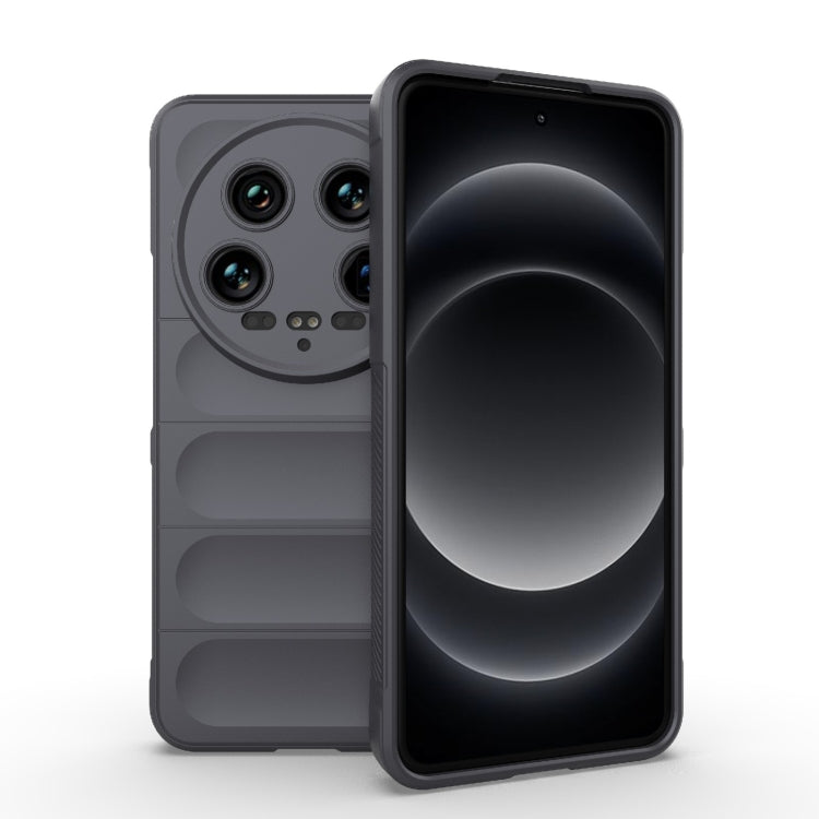 For Xiaomi 14 Ultra Magic Shield TPU + Flannel Phone Case(Dark Grey)