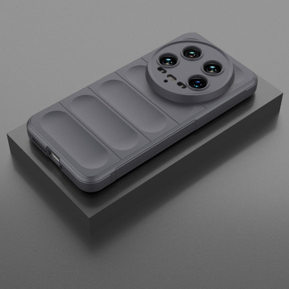 For Xiaomi 14 Ultra Magic Shield TPU + Flannel Phone Case(Dark Grey)