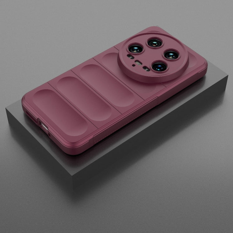 For Xiaomi 14 Ultra Magic Shield TPU + Flannel Phone Case(Wine Red)