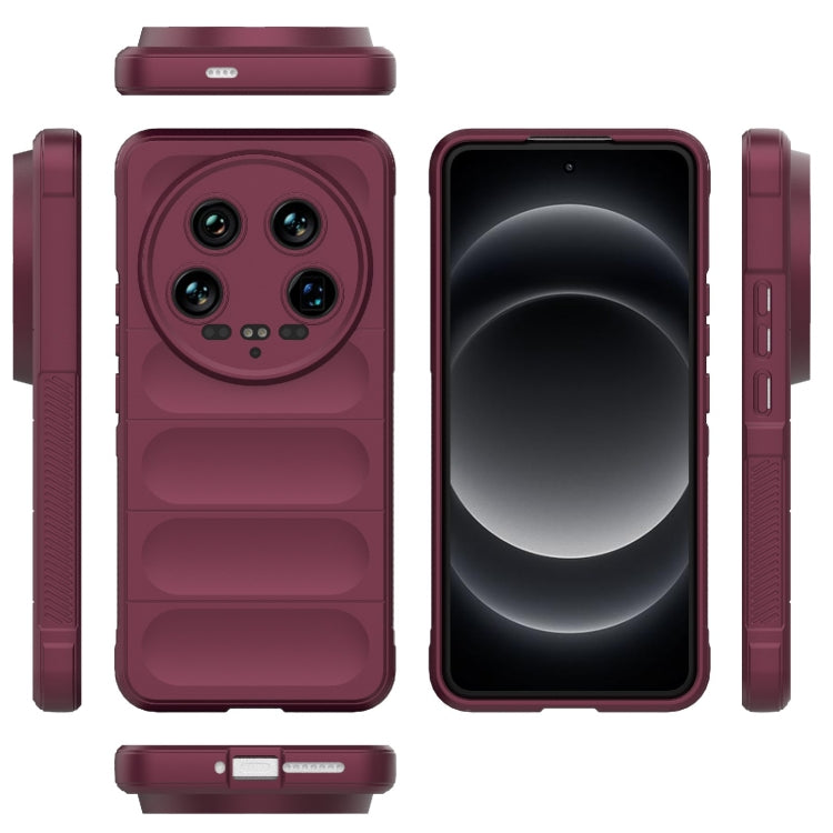 For Xiaomi 14 Ultra Magic Shield TPU + Flannel Phone Case(Wine Red)