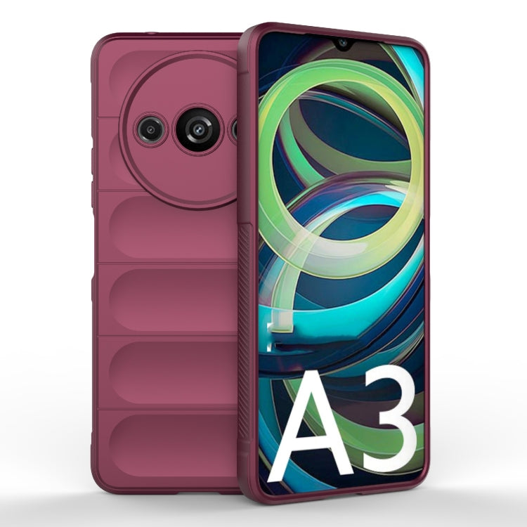 For Xiaomi Redmi A3 4G Global Magic Shield TPU + Flannel Phone Case(Wine Red)
