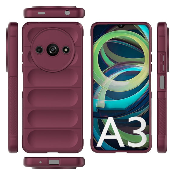 For Xiaomi Redmi A3 4G Global Magic Shield TPU + Flannel Phone Case(Wine Red)
