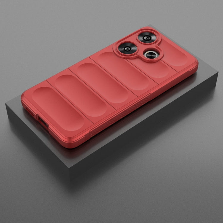 For Xiaomi Redmi Turbo 3 5G Magic Shield TPU + Flannel Phone Case(Red)