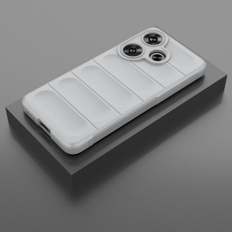 For Xiaomi Redmi Turbo 3 5G Magic Shield TPU + Flannel Phone Case(Grey)