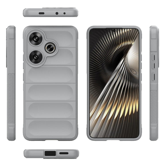 For Xiaomi Redmi Turbo 3 5G Magic Shield TPU + Flannel Phone Case(Grey)