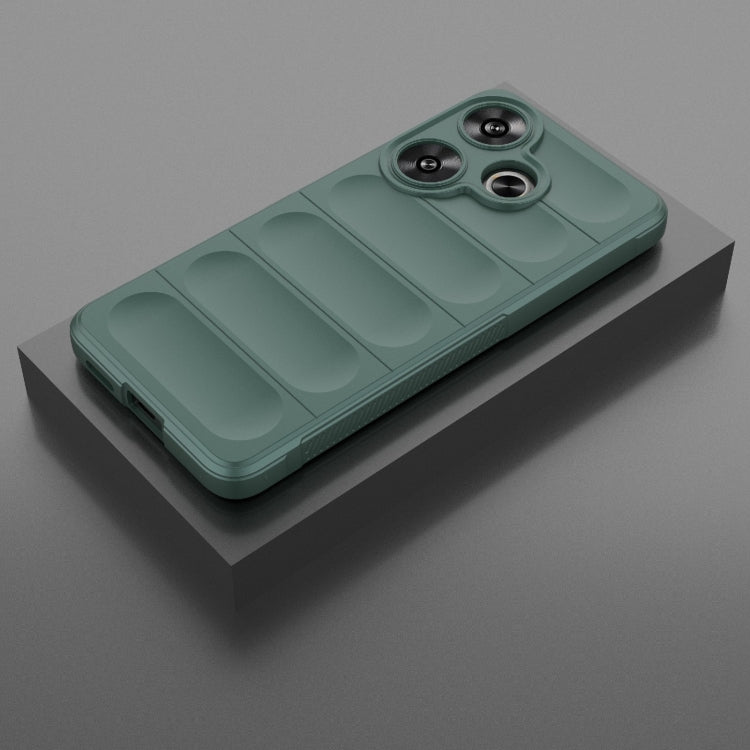 For Xiaomi Redmi Turbo 3 5G Magic Shield TPU + Flannel Phone Case(Dark Green)