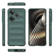 For Xiaomi Redmi Turbo 3 5G Magic Shield TPU + Flannel Phone Case(Dark Green)