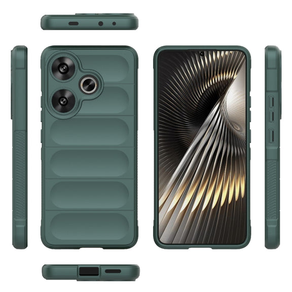 For Xiaomi Redmi Turbo 3 5G Magic Shield TPU + Flannel Phone Case(Dark Green)