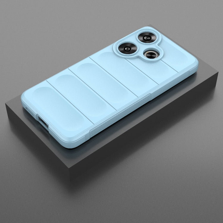For Xiaomi Redmi Turbo 3 5G Magic Shield TPU + Flannel Phone Case(Light Blue)