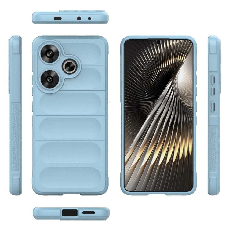 For Xiaomi Redmi Turbo 3 5G Magic Shield TPU + Flannel Phone Case(Light Blue)