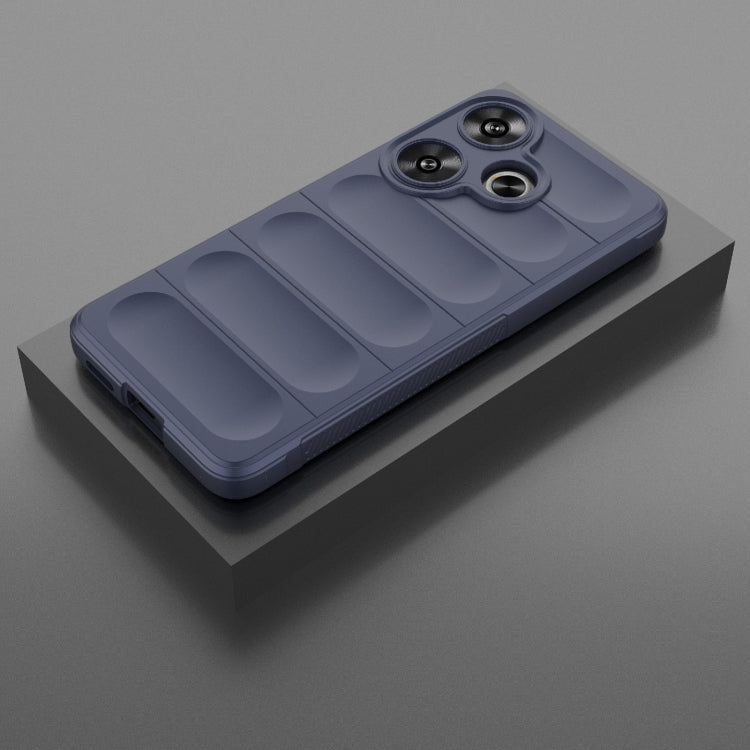 For Xiaomi Redmi Turbo 3 5G Magic Shield TPU + Flannel Phone Case(Dark Blue)