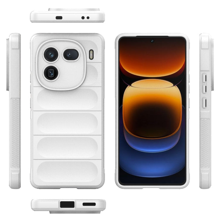 For vivo iQOO 12 5G Magic Shield TPU + Flannel Phone Case(White)