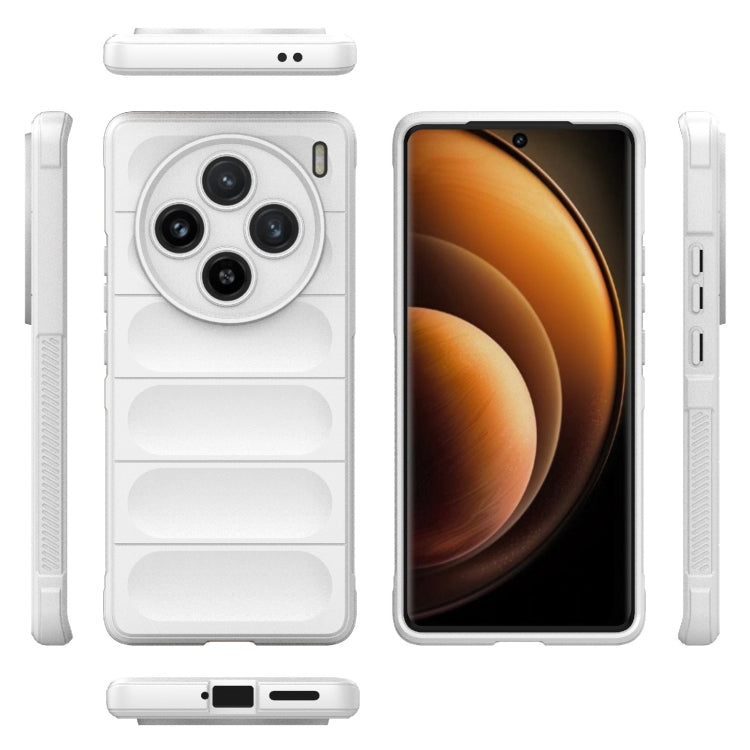 For vivo X100 5G Magic Shield TPU + Flannel Phone Case(White)