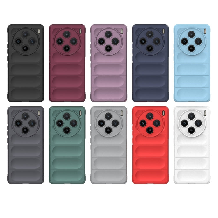 For vivo X100 5G Magic Shield TPU + Flannel Phone Case(White)
